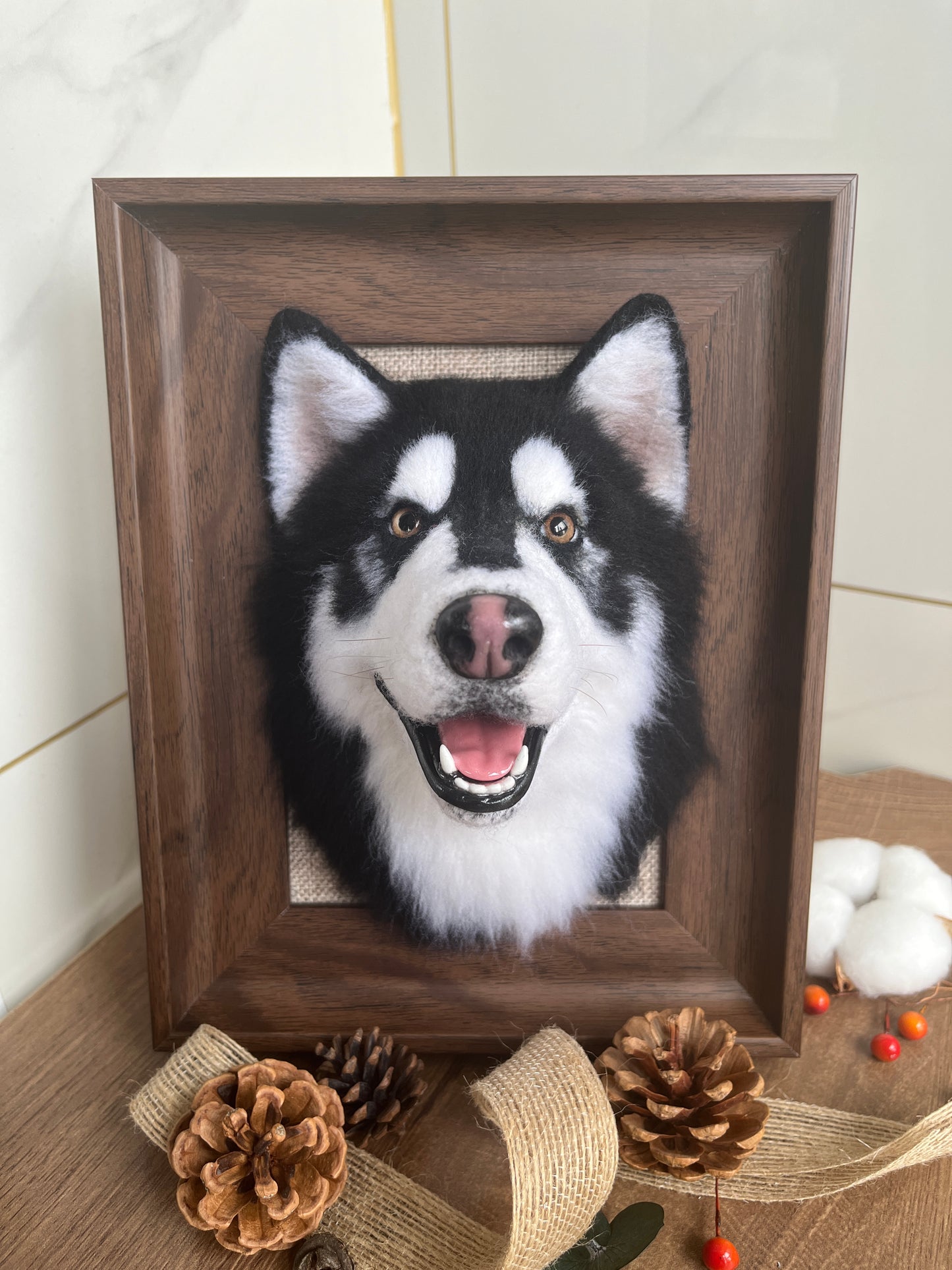 3D wool felt pet portraits, replicate your furry friend，cat portrait brooch，pet replica，needle felted pet portrait，pet memorial felted